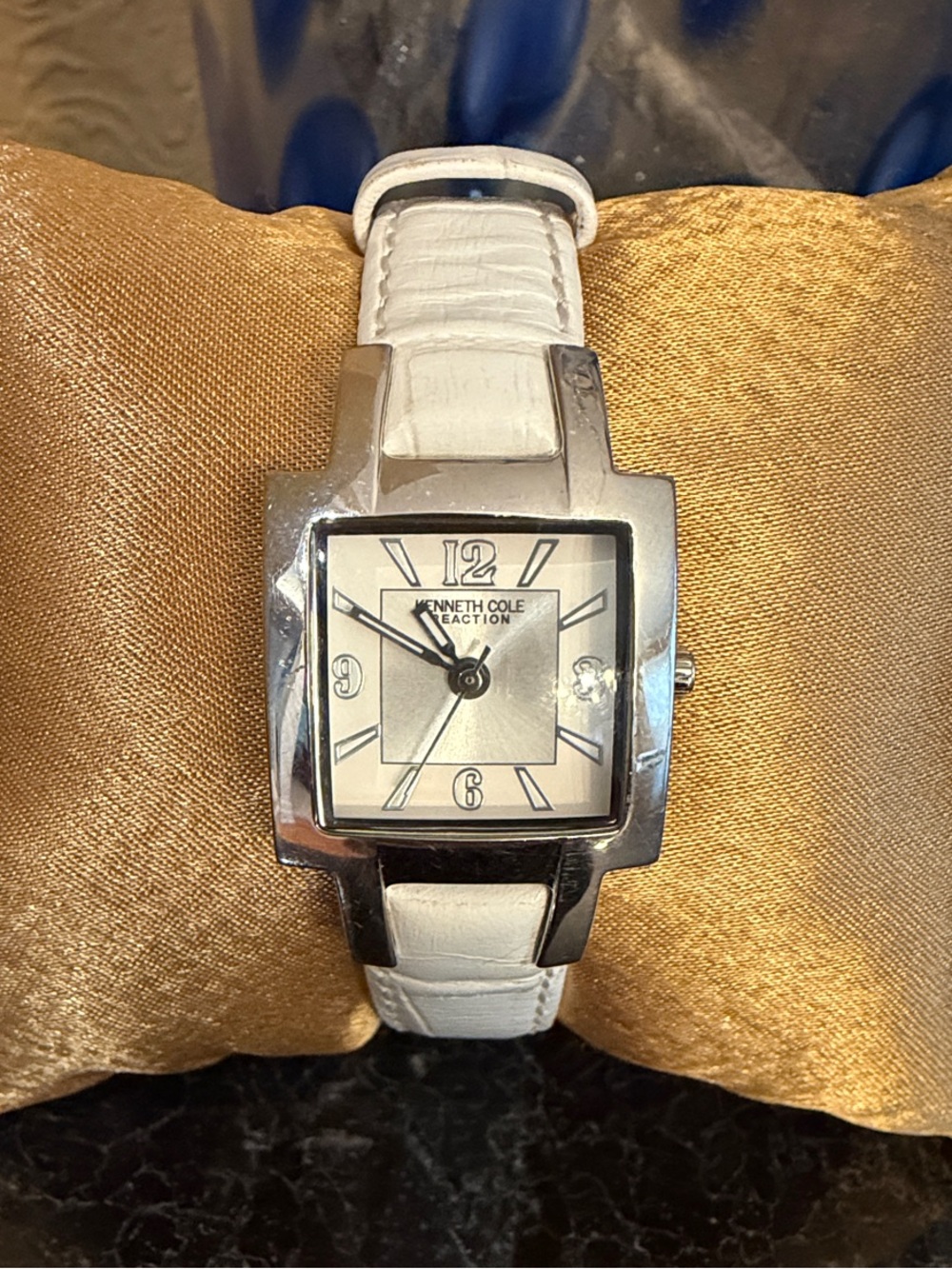 Kenneth Cole Reaction White Strap Silver-Tone Case Watch